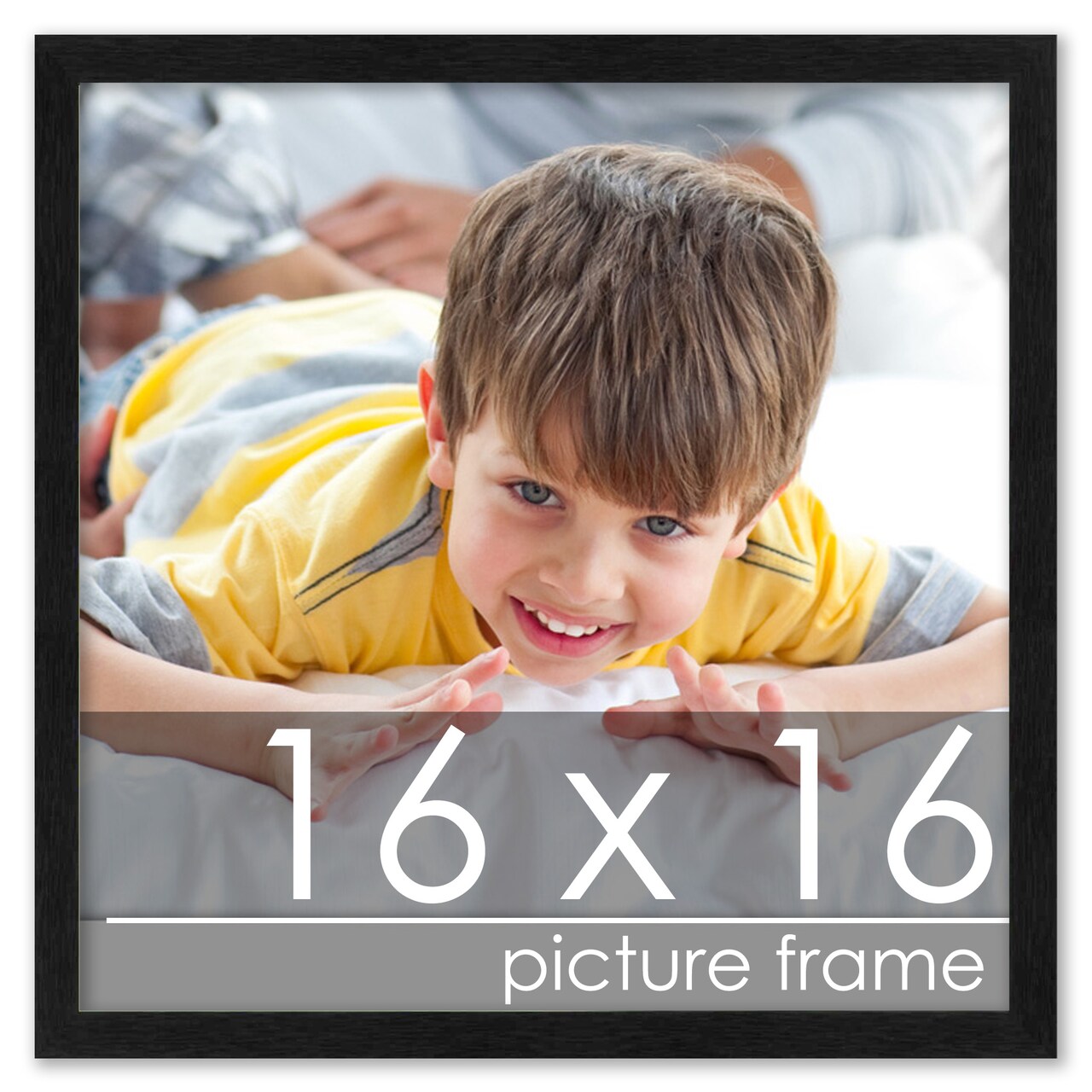 Square Minimalist Grey Picture Frame - UV Acrylic, Foam Board Backing, Hanging Hardware